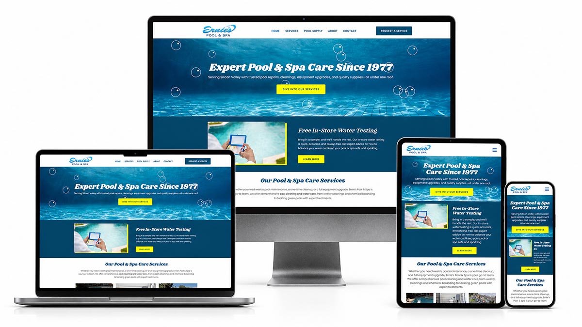 Ernie's Pool & Spa, San Jose-CA, WordPress Website Redesign
